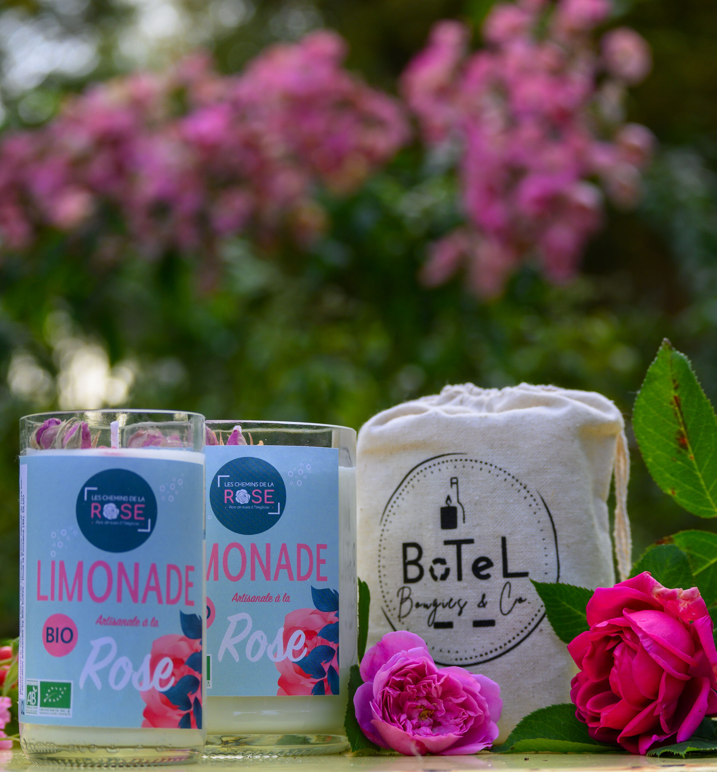 Bougie parfumée rose Botel