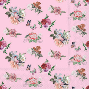 Serviette décorative 33 x 33 cm coloris charlotte pink de chez ambiente