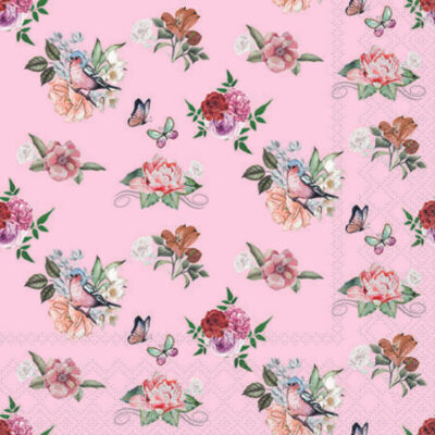 Serviette décorative 33 x 33 cm coloris charlotte pink de chez ambiente