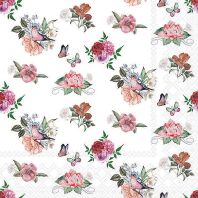 Serviette décorative 33 x 33 cm coloris charlotte white de chez ambiente