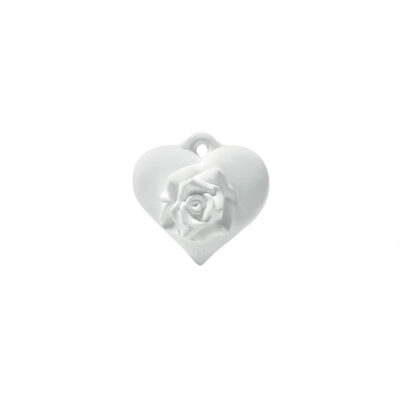 coeur en plâtre blanc décor parfumé rose élégante mathilde m
