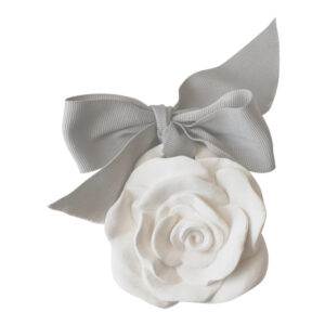 rose en plâtre blanc avec ruban rose décor parfumé rose élégante mathilde m grand format