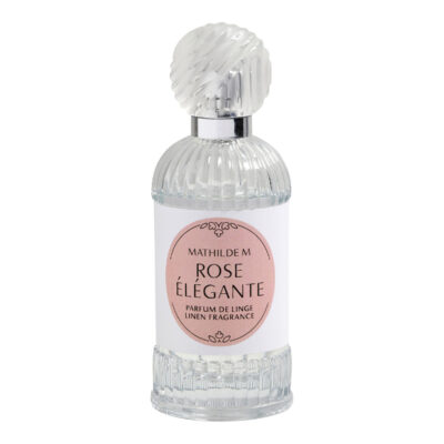 parfum de linge rose élégante de mathilde m dans un flacon en verre 75 ml