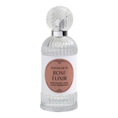 parfum de linge rose élixir de mathilde m dans un flacon en verre 75 ml