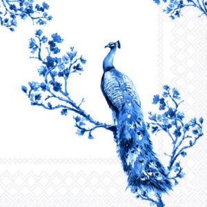 Serviette décorative 25 x 25 cm coloris royal peacock de chez ambiente