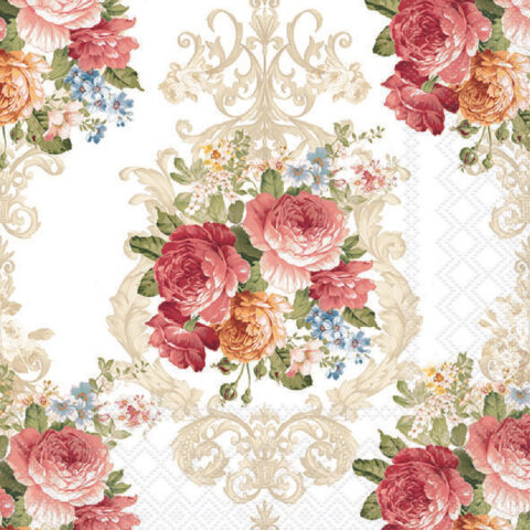 Serviette décorative 33 x 33 cm coloris charlotte pink de chez ambiente