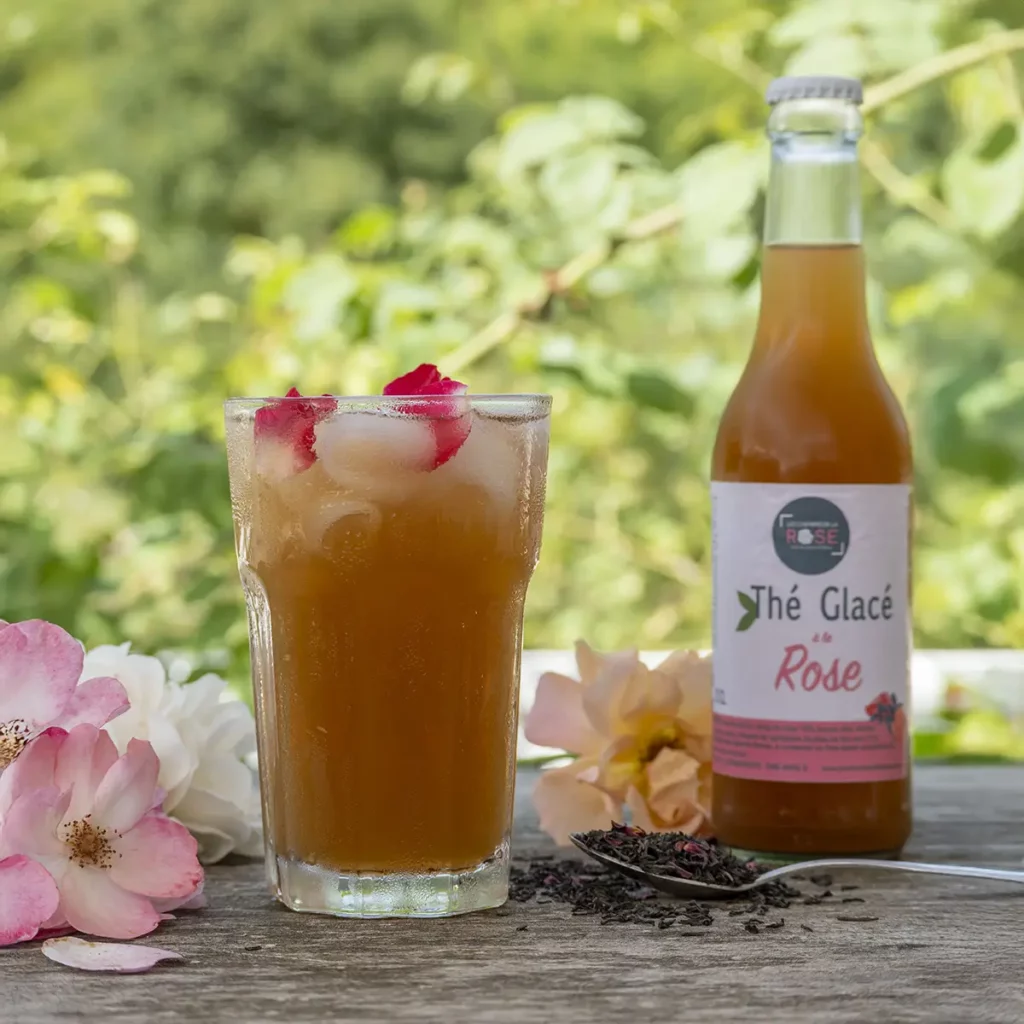 thé glacé à la rose 33cl bio et fabriqué en france