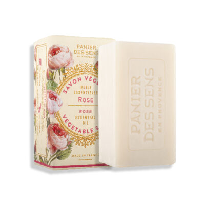 Savon solide végétal à la rose panier d'essence