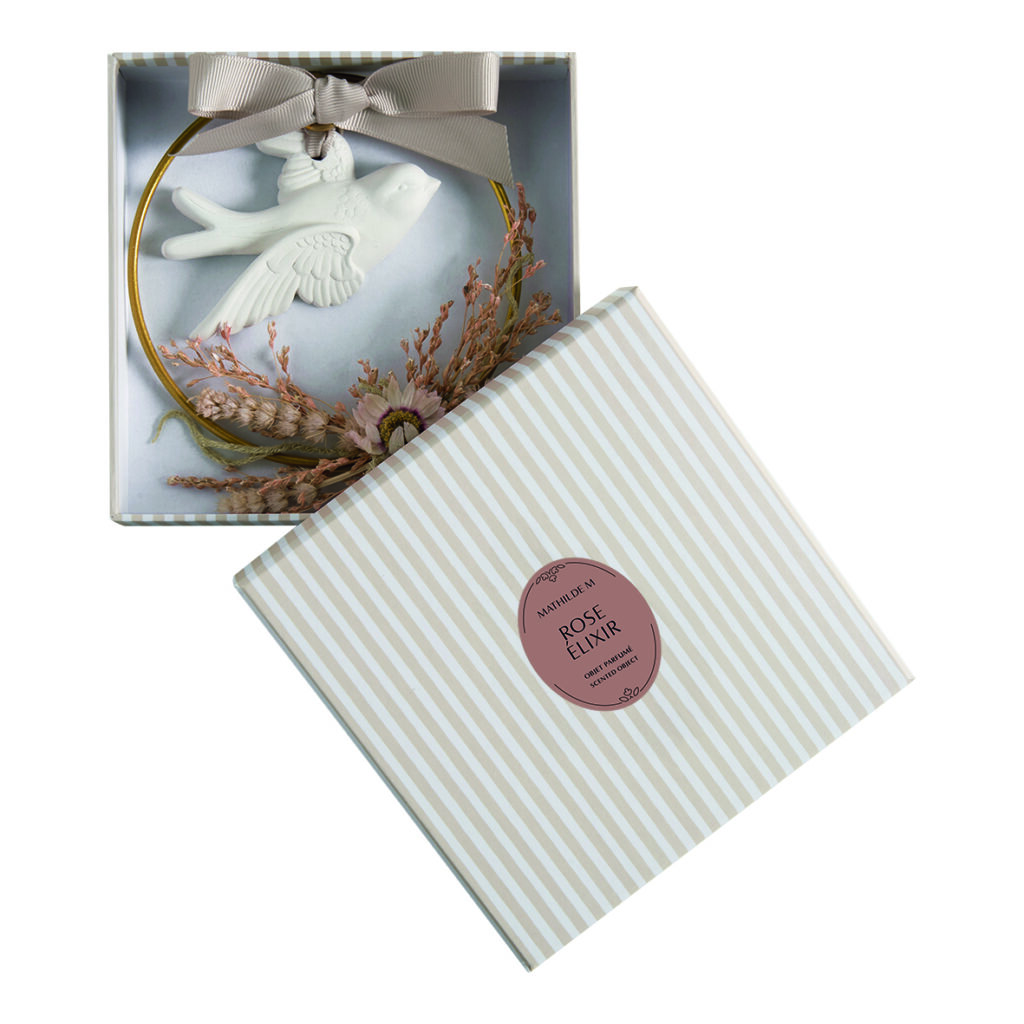 couronne florale colombe parfumée rose elixir