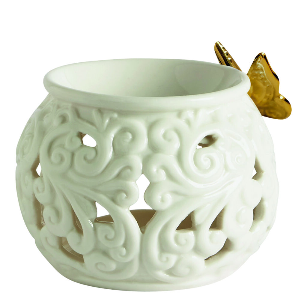 brûle-parfum papillon doré