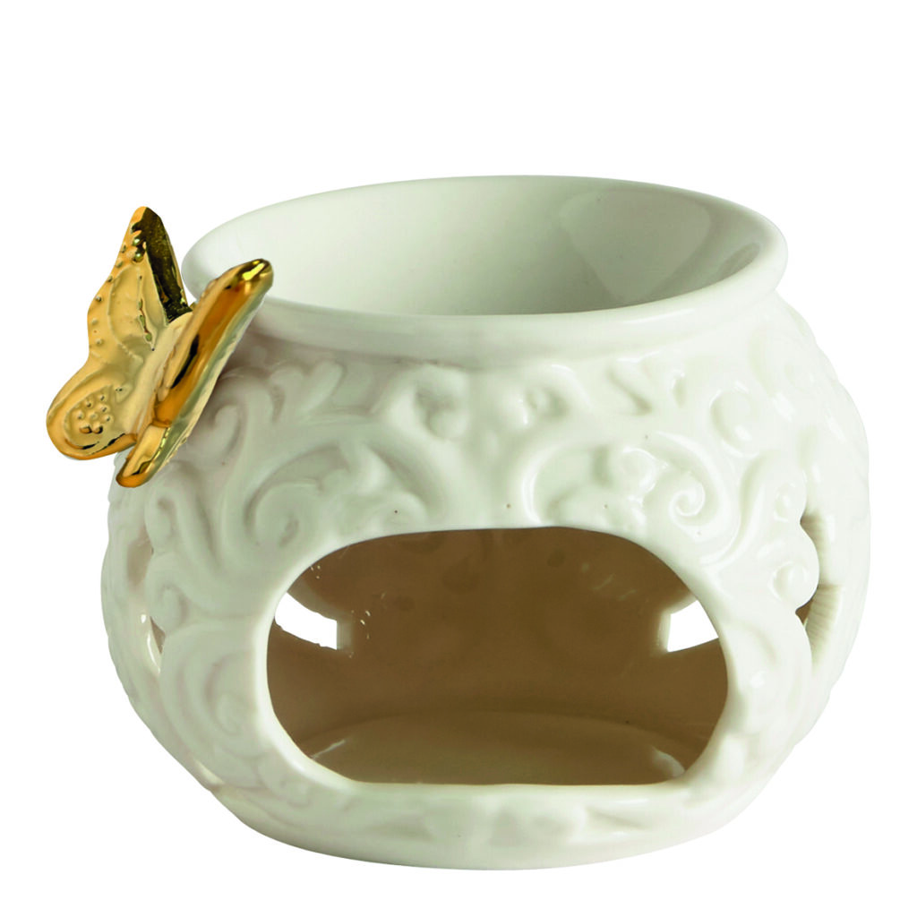 brûle-parfum papillon doré